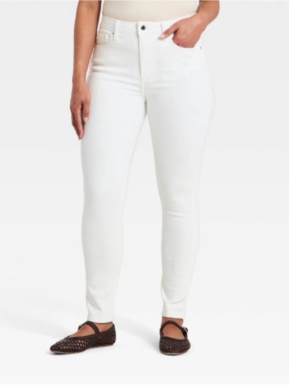 NWT Universal Thread White High-Rise Everyday Skinny Jeans Women's size 8 29
